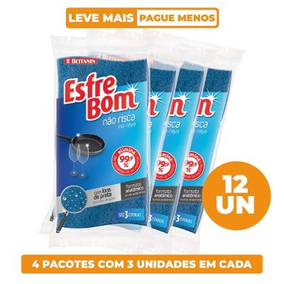 Kit Esponja Multiuso Não Risca 12 Unidades EsfreBom