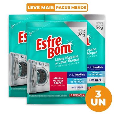 Kit Limpa Máquina de Lavar Roupas EsfreBom 3 Unidades