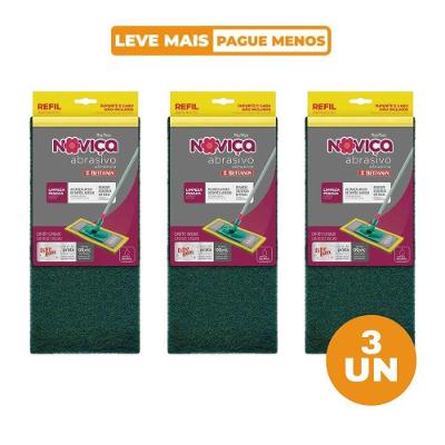 Kit Refil Mop Abrasivo para Limpeza Pesada 3 unidades Noviça Bettanin