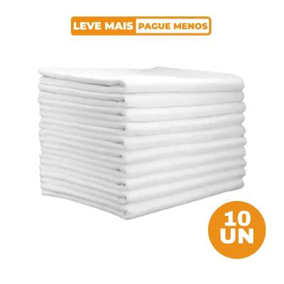 10 Pano De Chão Grande duplo de Limpeza Saco Alvejado Branco 100% Algodão Brilhus Bettanin