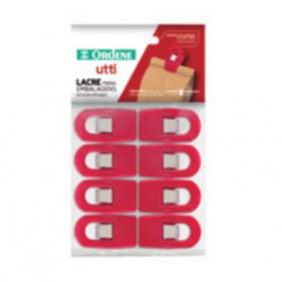 Lacre para Embalagens Plástico Vermelho Utti Ordene 8 Peças