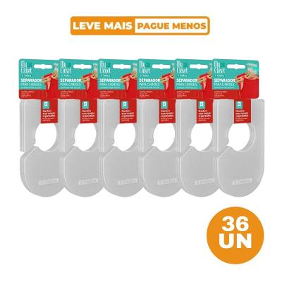 Kit Separador para Cabides Transparente 36 Peças My Closet Ordene