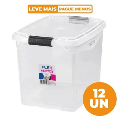 Kit 12 Caixas Organizadoras Plásticas 11L Flex Sanremo
