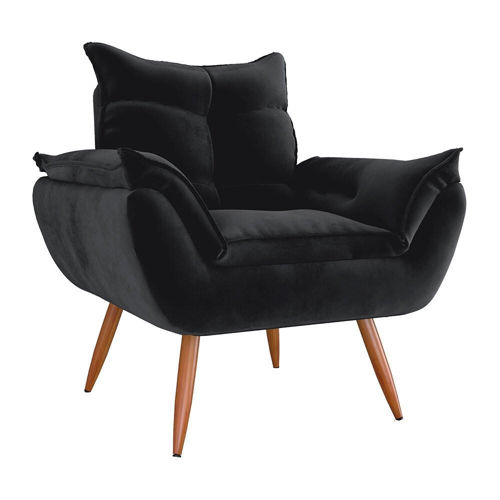 Poltrona Tóquio em Tecido Veludo Turkey Estrutura em Eucalipto Matrix - 1