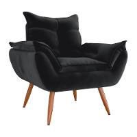 Poltrona Tóquio em Tecido Veludo Turkey Estrutura em Eucalipto Matrix - 1