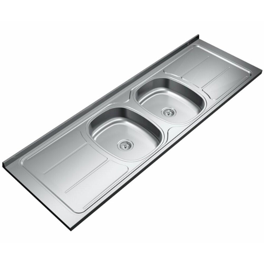 Pia de Cozinha em Inox com 2 Cubas 160 cm 30316 Ghel Plus - 4