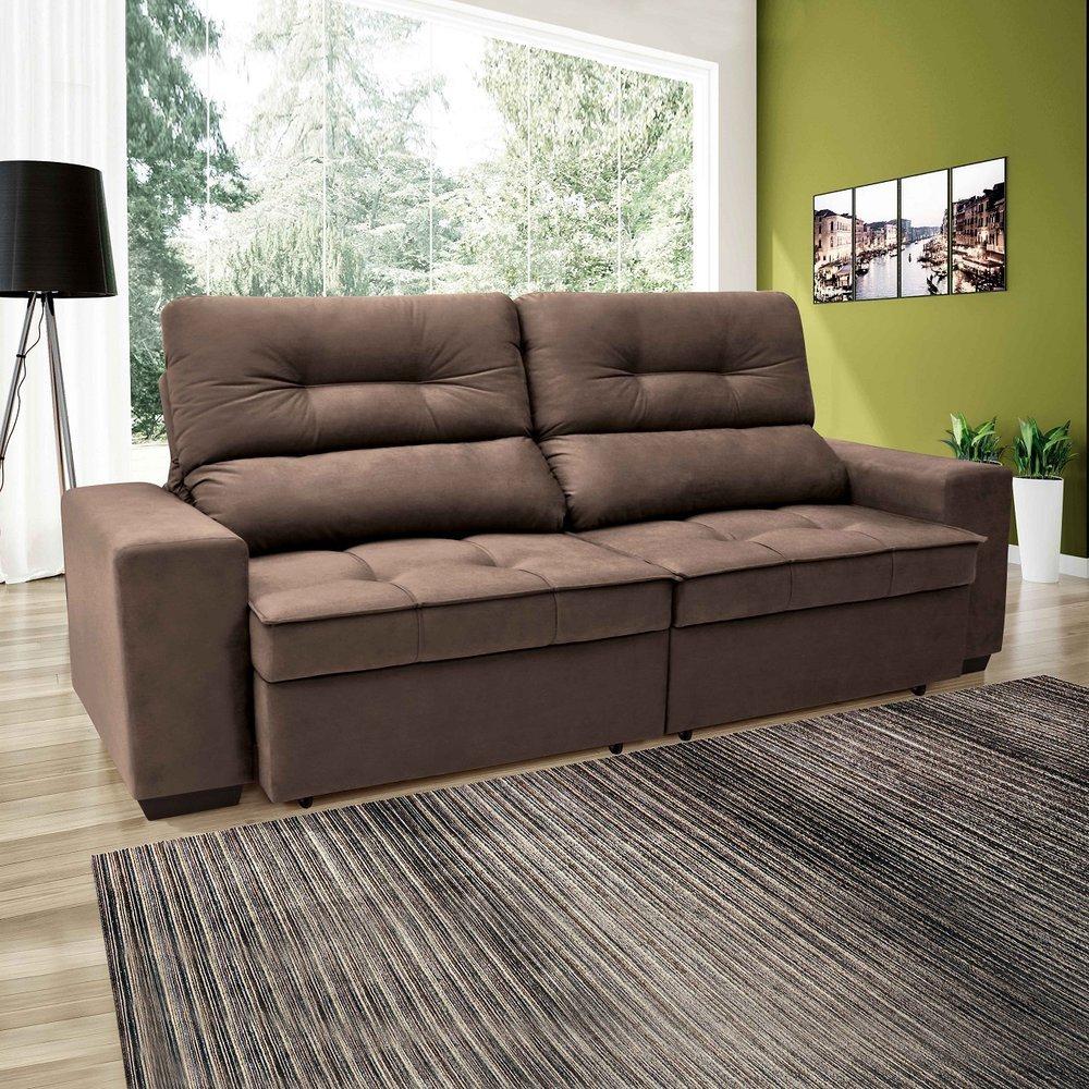 Sofá 4 Lugares Retrátil e Reclinável com Baú Linoforte Artemis - 4