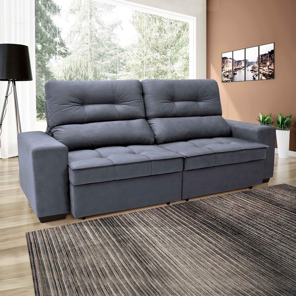 Sofá 4 Lugares Retrátil e Reclinável com Baú Linoforte Artemis - 4