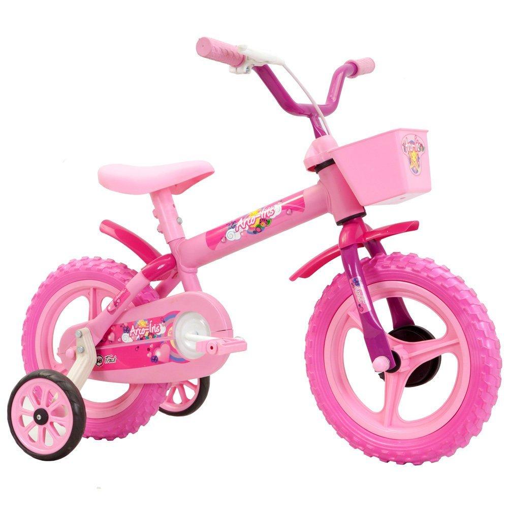 Bicicleta Track Bikes Arco-Íris Aro 12 Rodinhas Laterais com Cesto - 1