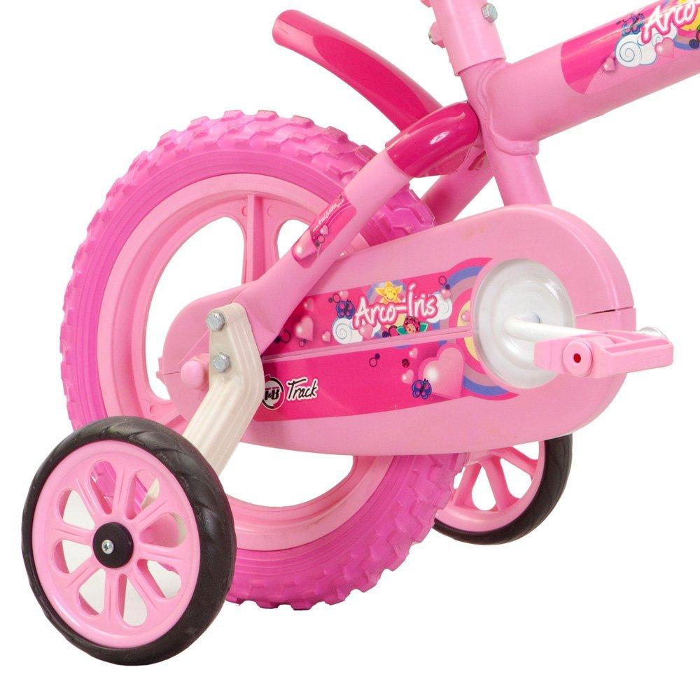 Bicicleta Track Bikes Arco-Íris Aro 12 Rodinhas Laterais com Cesto - 4