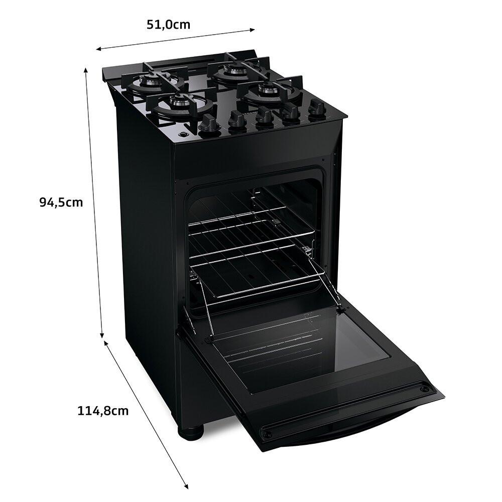 Fogão Brastemp 4 Bocas com Mesa de Vidro Grades Duplas BFO4VAE - 7