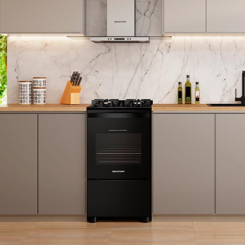 Fogão Brastemp 4 Bocas com Mesa de Vidro Grades Duplas BFO4VAE - 8