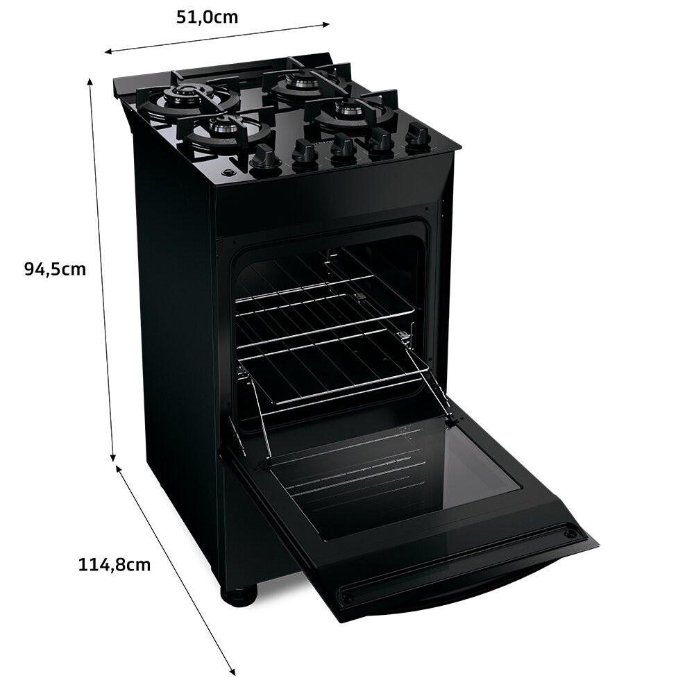 Fogão Brastemp 4 Bocas com Mesa de Vidro e Chama Dupla BFO4XAE - 6