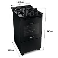 Fogão Brastemp 4 Bocas com Mesa de Vidro e Chama Dupla BFO4XAE - 7
