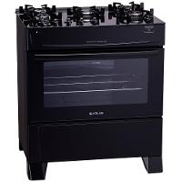 Fogão a Gás de Piso 5 Bocas Atlas Mônaco Top Glass Mesa de Vidro Preto - 3