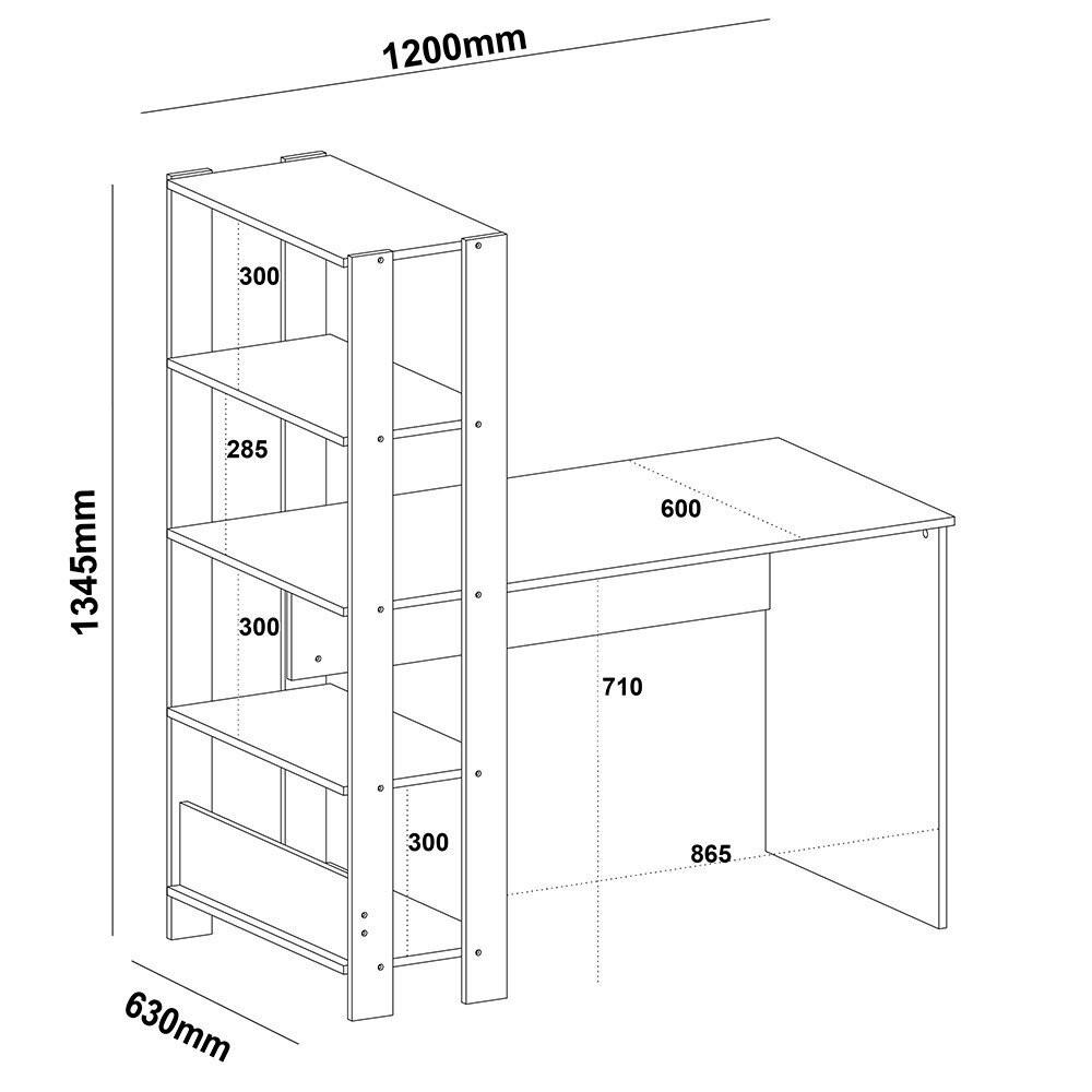 Mesa para Computador Match com 3 Prateleiras Artely - 4