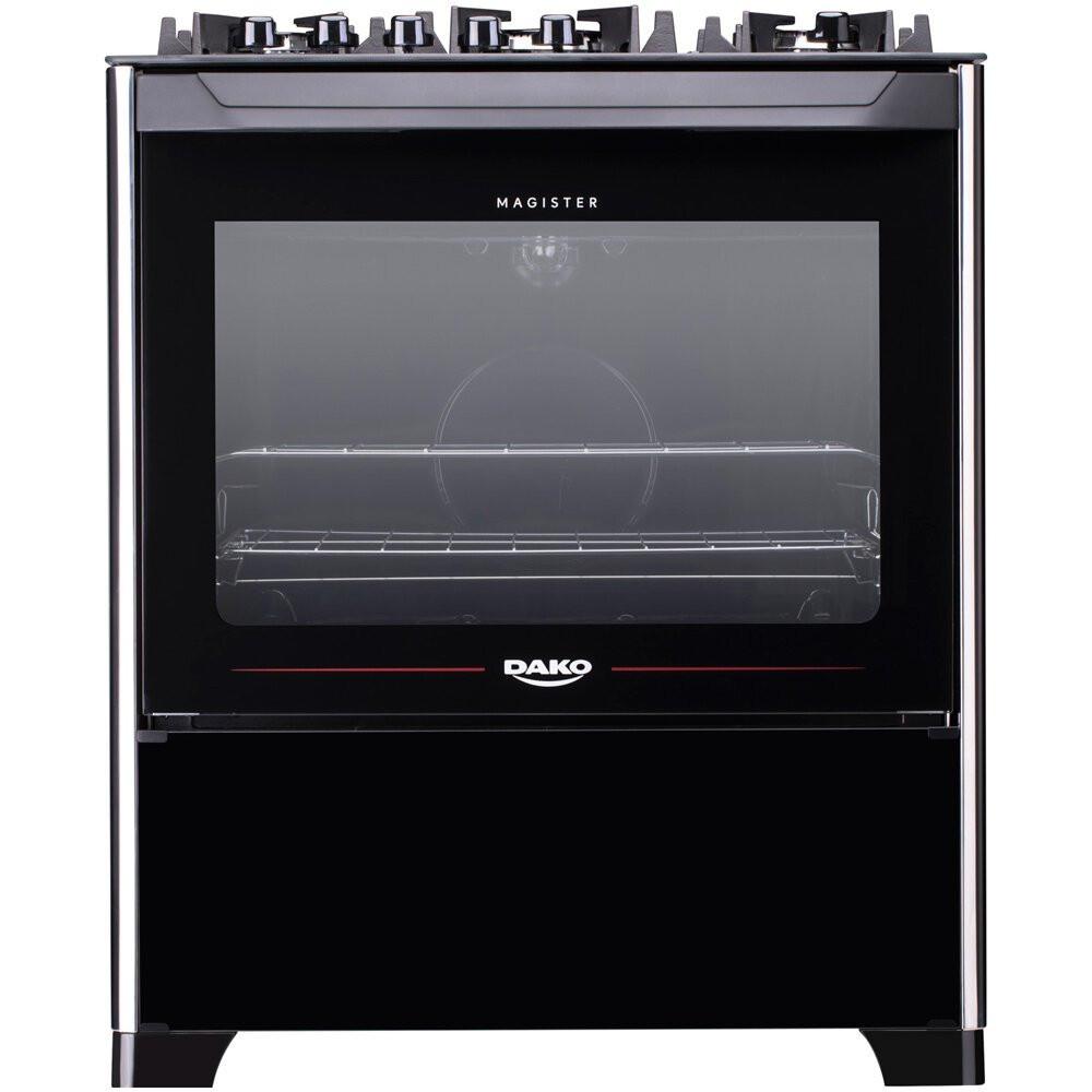 Fogão a Gás de Piso 5 Bocas Dako Magister Mesa de Vidro Preto - 1