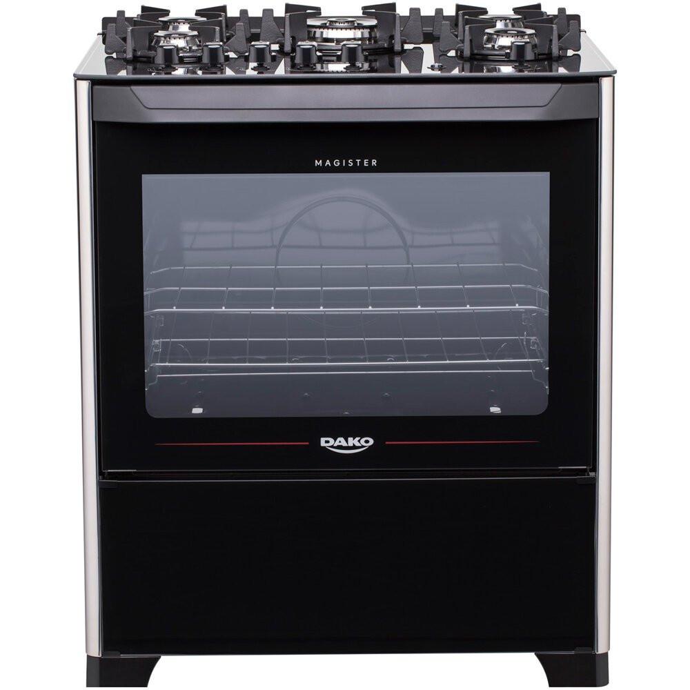 Fogão a Gás de Piso 5 Bocas Dako Magister Mesa de Vidro Preto - 5