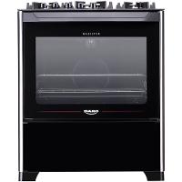 Fogão a Gás de Piso 5 Bocas Dako Magister Mesa de Vidro Preto - 1