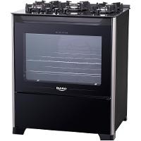 Fogão a Gás de Piso 5 Bocas Dako Magister Mesa de Vidro Preto - 3