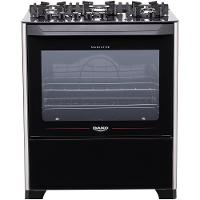 Fogão a Gás de Piso 5 Bocas Dako Magister Mesa de Vidro Preto - 5