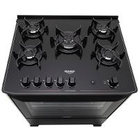 Fogão a Gás de Piso 5 Bocas Dako Magister Mesa de Vidro Preto - 7