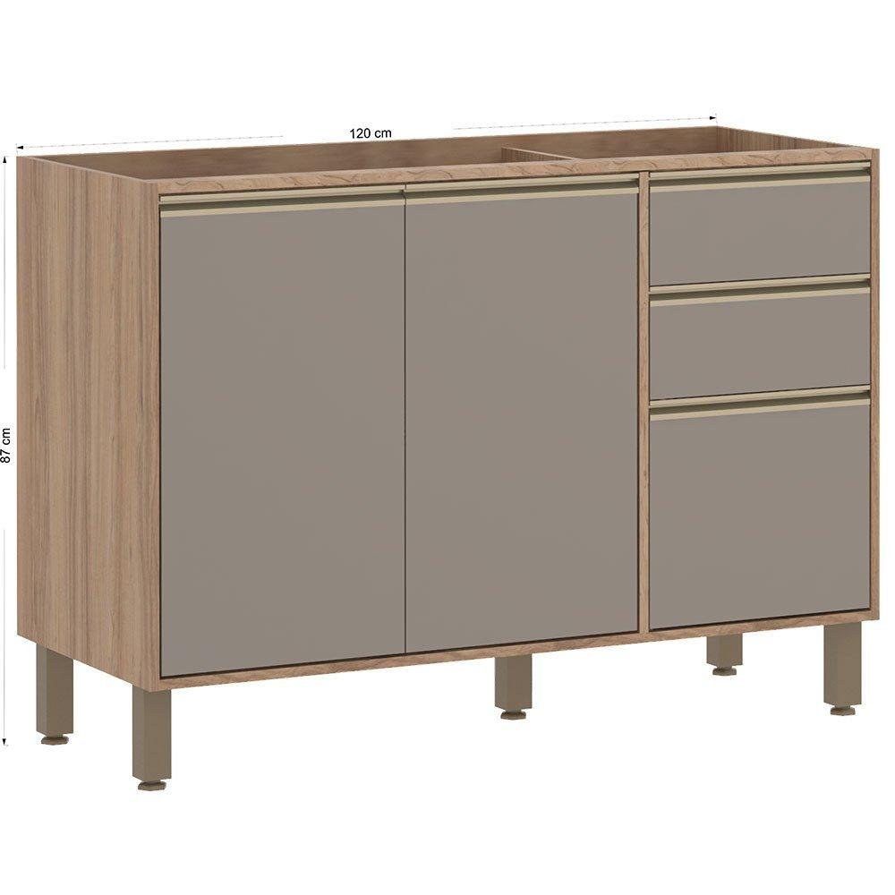 Balcão para Pia Luciane Yara 2 Portas 3 Gavetas 1304 - 3