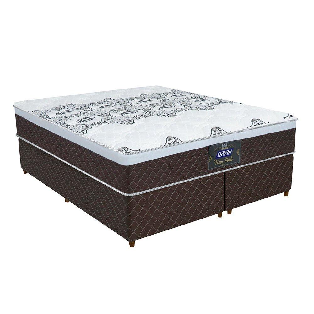 Conjunto Cama Box Queen New York e Colchão em Molas Ensacadas Gazin - 1