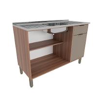 Balcão para Pia 120cm Louise 3 Portas 1 Gaveta Móveis Sul - 3