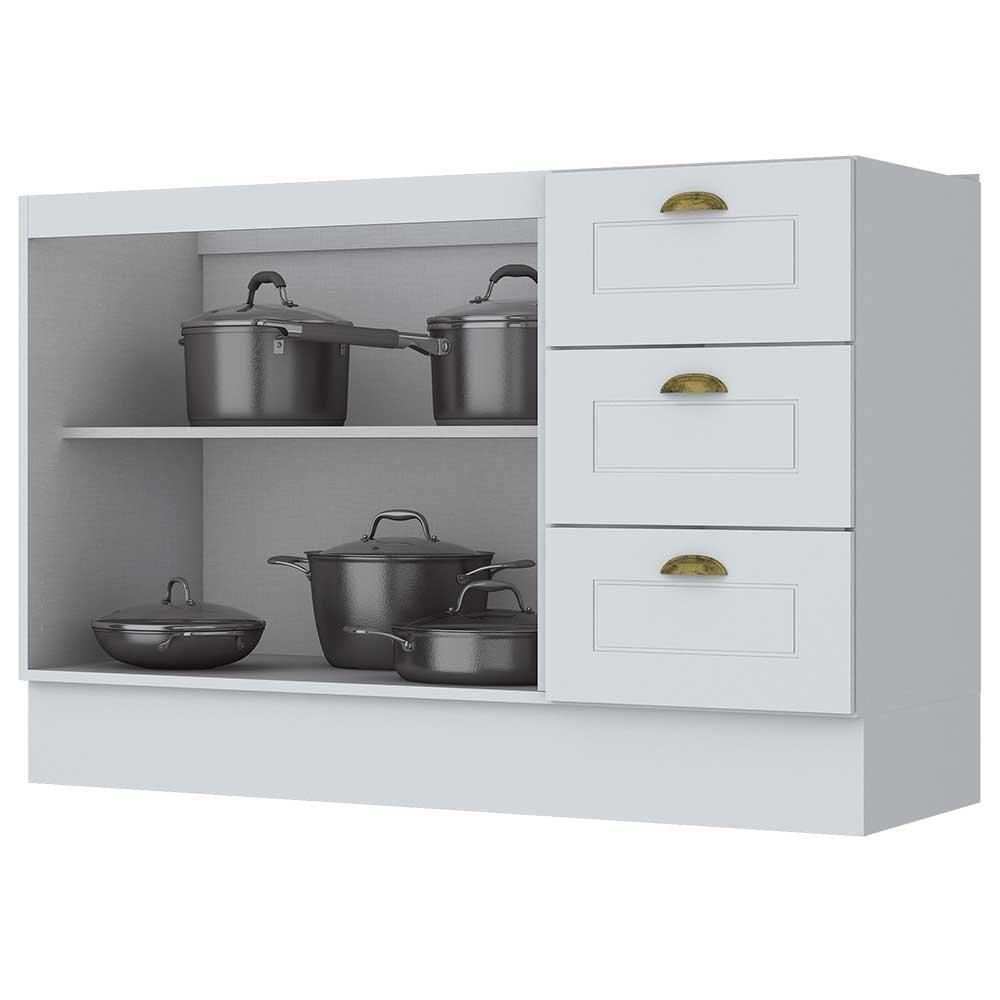 Balcão para Pia 120 cm 2 Portas 3 Gavetas Americana C353 Henn - 2