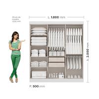 Guarda Roupa Maxel Casal Paris 6 Portas 2 Gavetas MDF Disa Móveis - 3