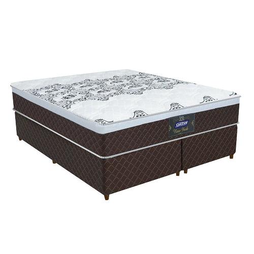 Conjunto Cama Box King New York e Colchão em Molas Ensacadas Gazin