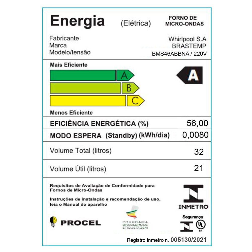 Microondas 32 Litros com Menu Gourmet 900W BMS46AB Brastemp - 5