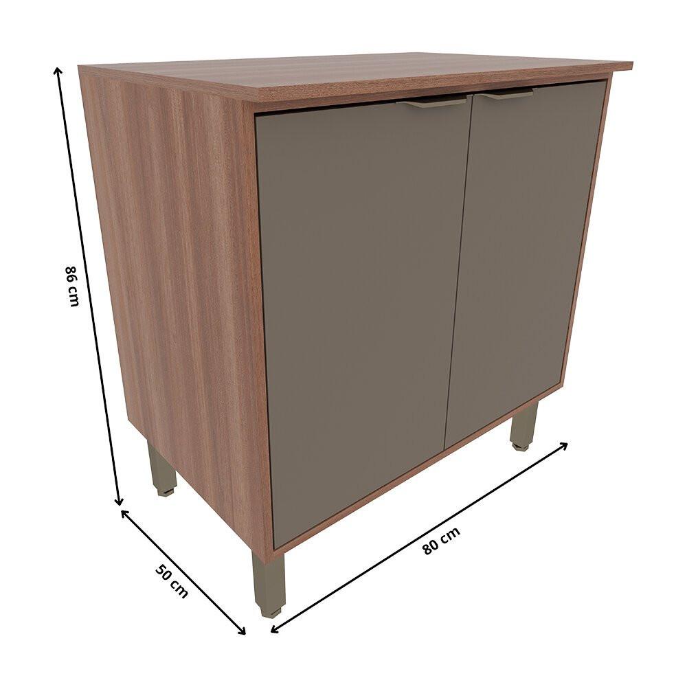 Balcão para Cooktop 80cm Louise 2 Portas Móveis Sul - 6