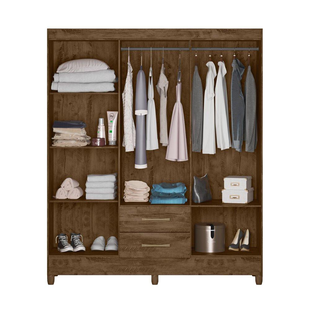 Guarda Roupa Roupeiro Panamá 6 Portas 2 Gavetas Produzido em Material Mdp Moval - 2