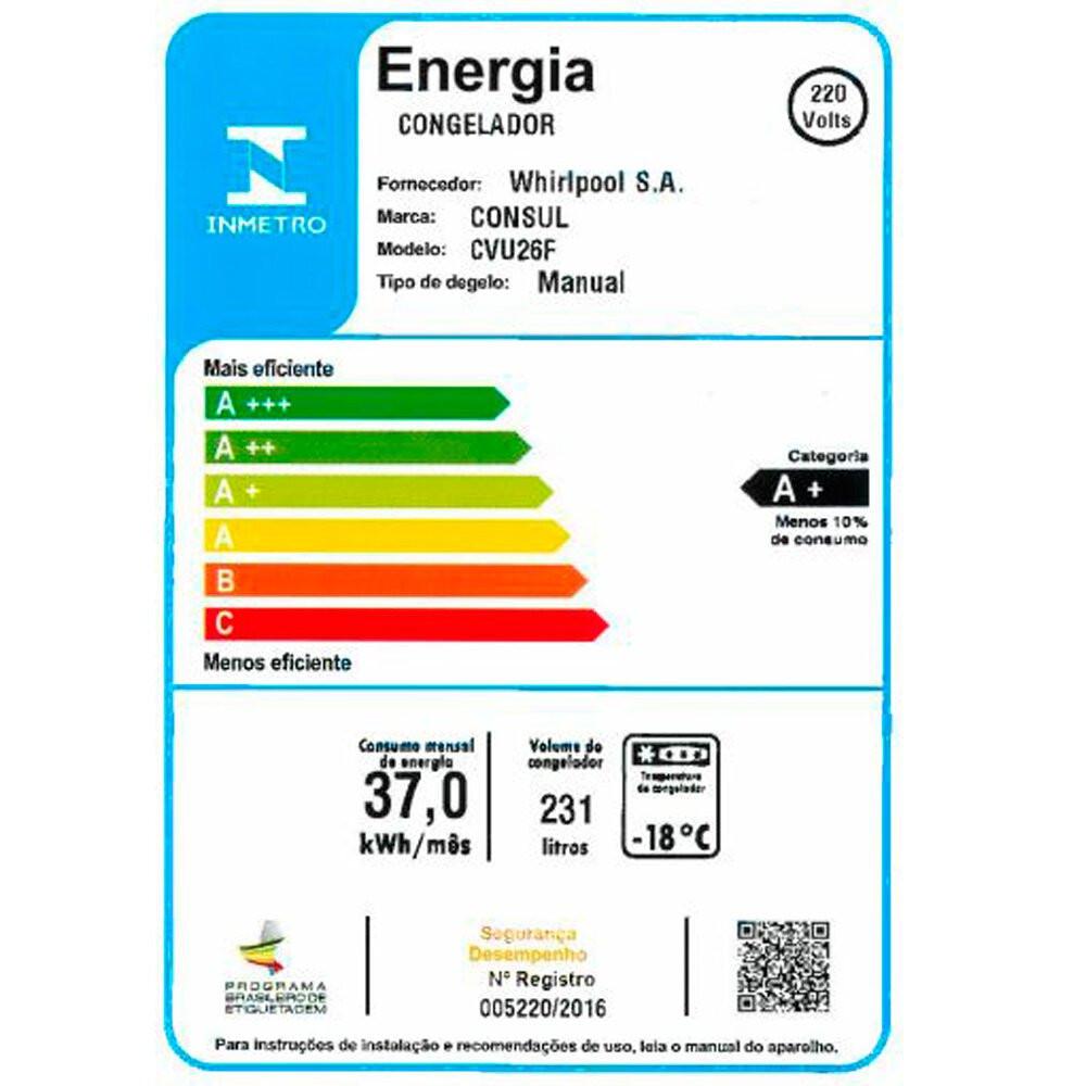 Freezer Vertical Cvu26Fb Consul 1 Porta Reversível e 1 Gaveta 231 Litros - 7