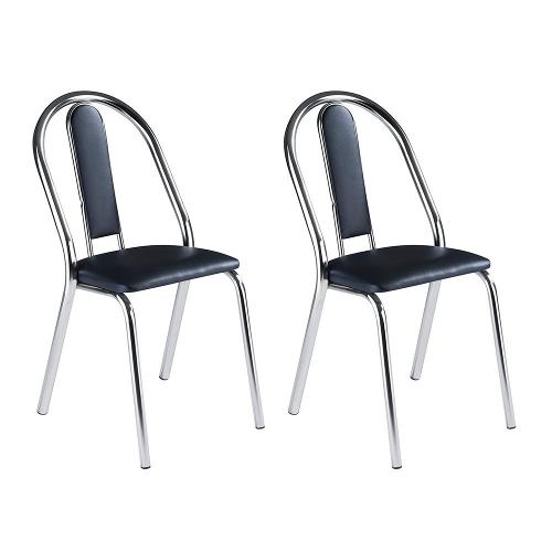 Kit com 2 Cadeiras New 403 Cromado e Espuma D16 Unimóvel