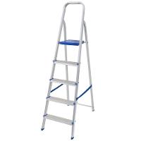 Escada de Alumínio 5 Degraus com Fita de Segurança Mor - 1