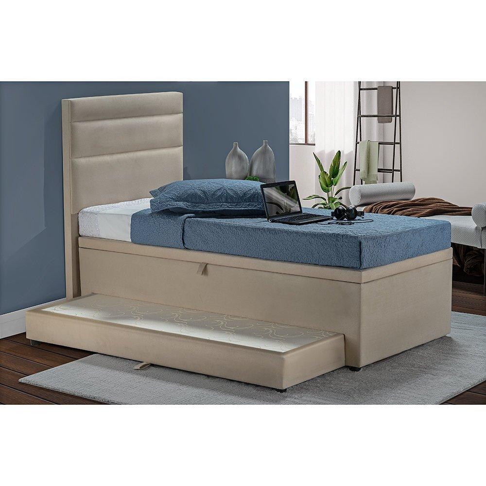 Cama Box Baú Solteiro com Cama Auxiliar 3 em 1 S. Design - 88x188 - 5