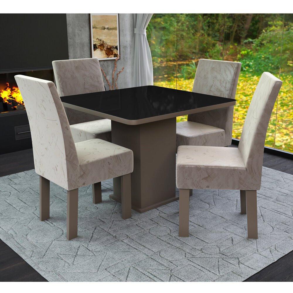 Conjunto Mesa 4 Cadeiras Talismã New Ônix Madeira Eucalipto - 2