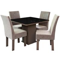 Conjunto Mesa 4 Cadeiras Talismã New Ônix Madeira Eucalipto - 1