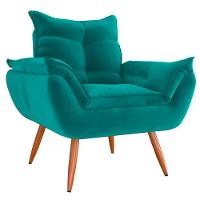 Poltrona Tóquio em Tecido Veludo Turkey Estrutura em Eucalipto Matrix - 1