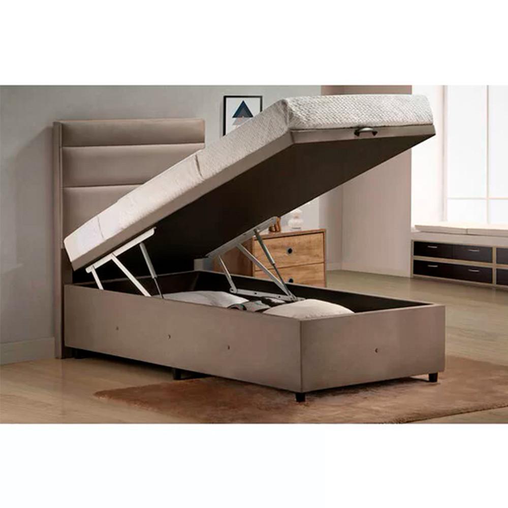 Base para Cama Box Solteiro com Baú p/ Colchão 88cm S. Design - 4