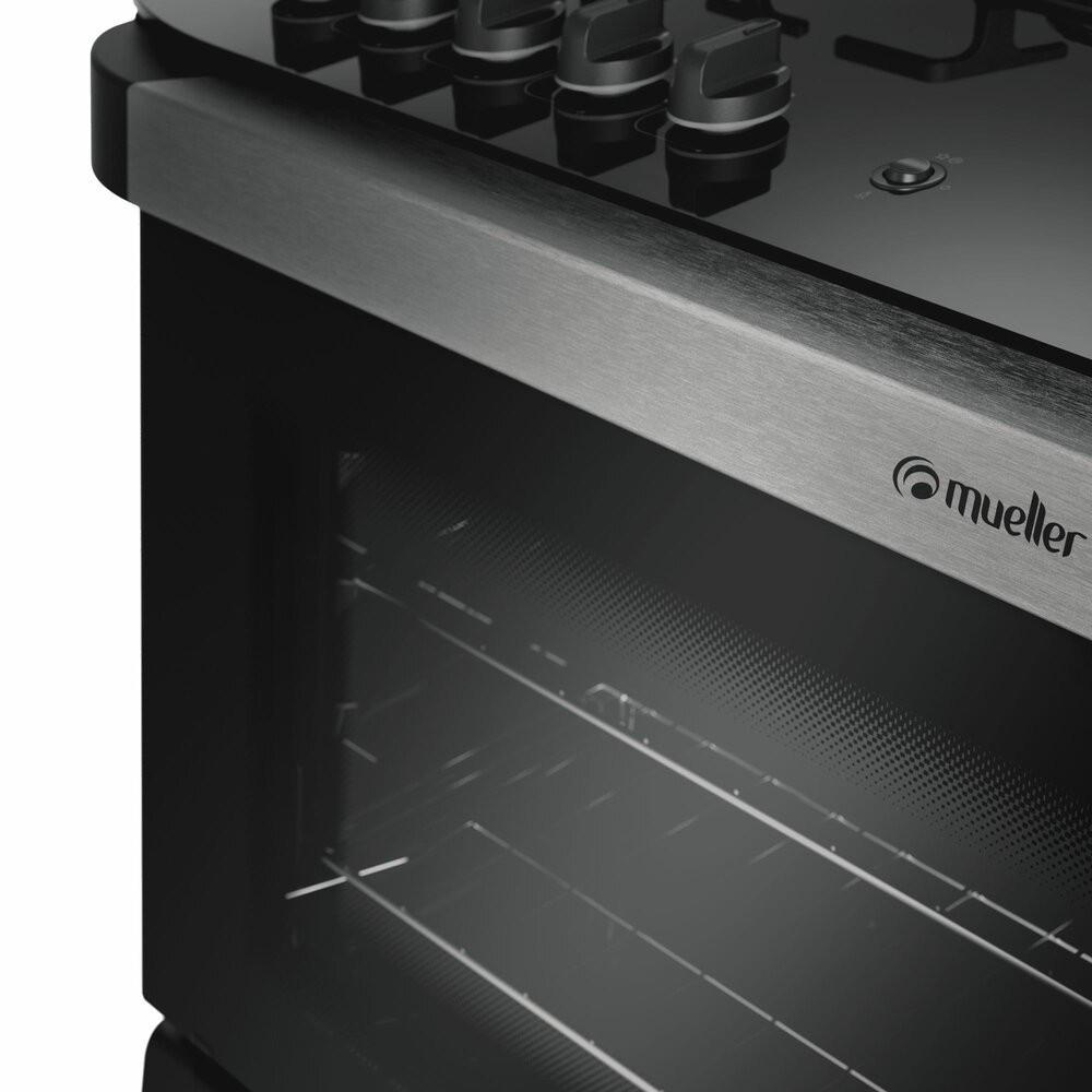 Fogão a Gás de Piso Decorato Vetro G3 5 Bocas Mesa de Vidro Mueller - 5