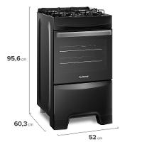 Fogão a Gás de Piso 4 Bocas Continental Mesa de Vidro FC4GP - 8