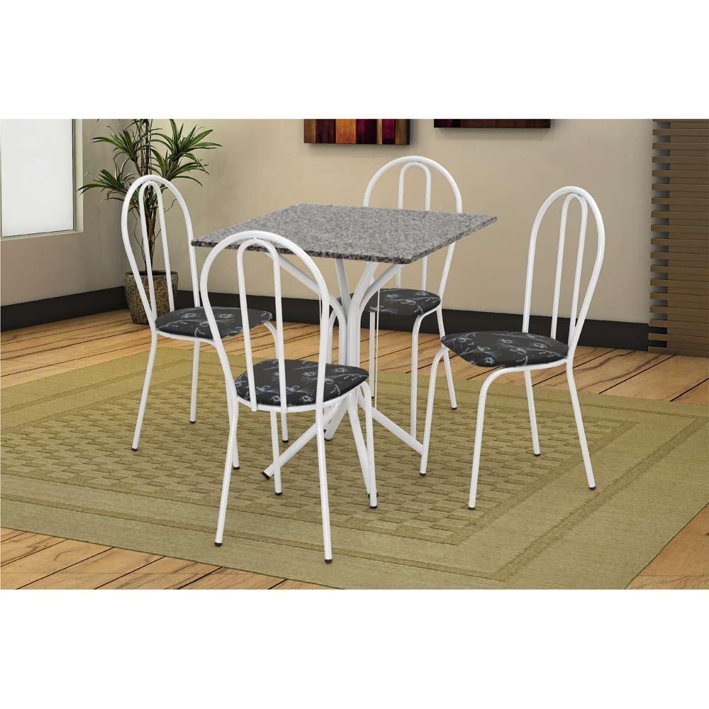 Conjunto Mesa Quadrada com 4 Cadeiras e Tampo em Granito Artefamol Thais - 2