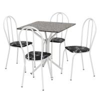 Conjunto Mesa Quadrada com 4 Cadeiras e Tampo em Granito Artefamol Thais - 1