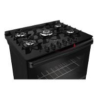Fogão à Gás 5 Bocas Mueller, Preto Fosco MFV5BF