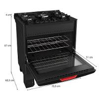 Fogão à Gás 5 Bocas Mueller, Preto Fosco MFV5BF - 9