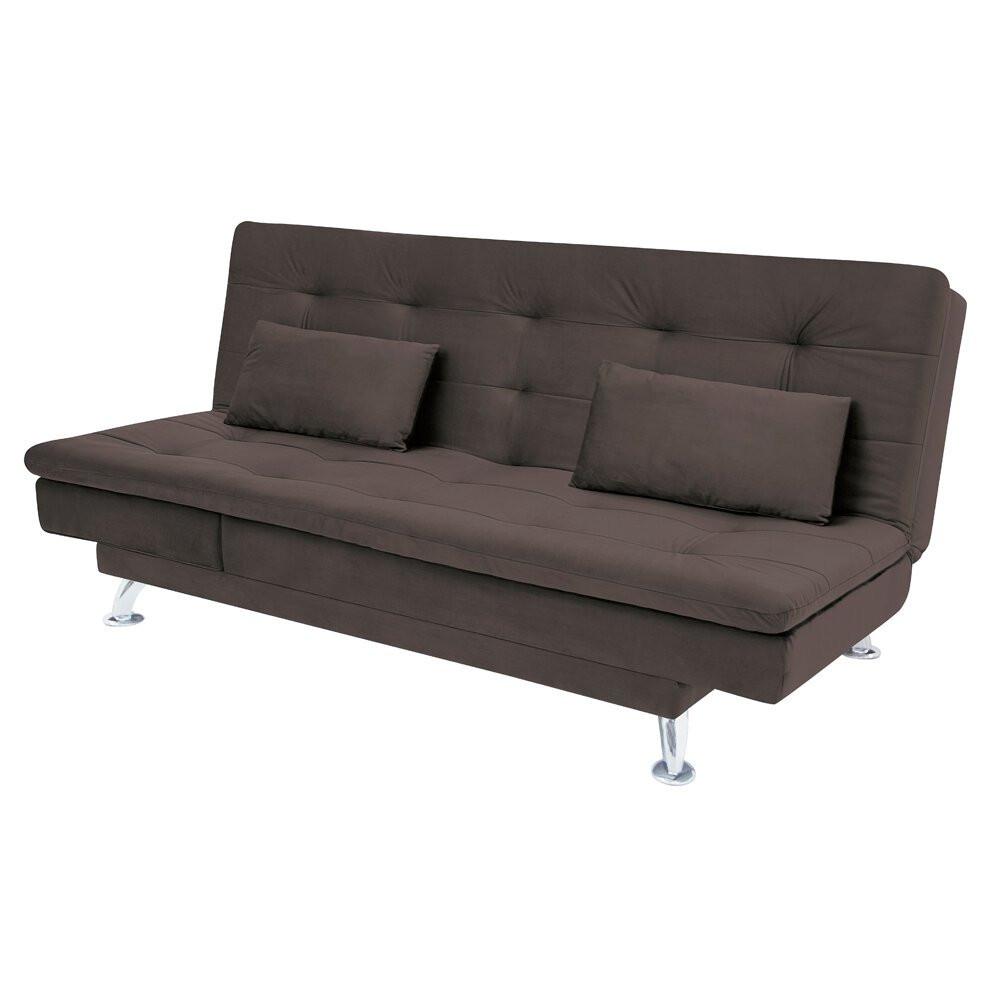 Sofá-Cama com Chaise 188cm Linoforte Rayssa Suede Veludo Espuma D-33 - 1